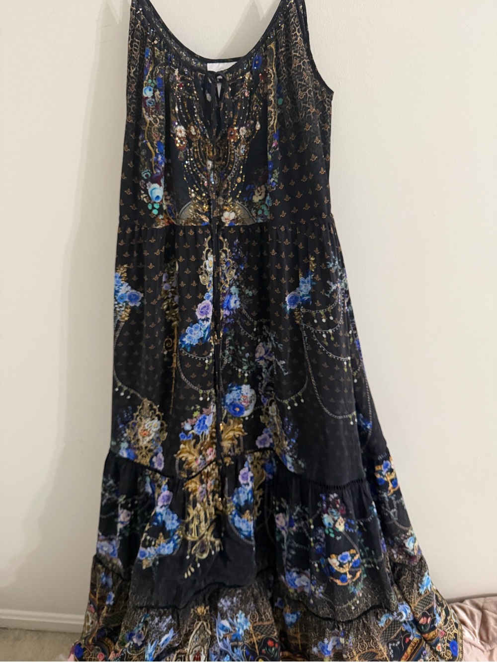Camilla Black Silk Maxi Dress with Front Tie Details - Picture 10 of 10